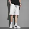 Fabricante Direto de Fábrica Transfronteiriço Shorts Esportivos Casuais Tendência Verão Seda de Gelo Secagem Rápida Cinco Pontos Comprimento Médio Calças Masculinas Caimento Solto para Uso ao Ar Livre