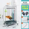 Suporte para Mop de Aço Inoxidável Suporte para Vassoura Rack de Armazenamento Móvel Suspenso Gancho Sem Furo Ferramentas de Organização para Banheiro com Drenagem