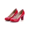 17 Zapatos de tacón alto para mujer de estilo de comercio exterior, tacón grueso, punta redonda poco profunda, tallas 44-47, talla grande, venta al por mayor del fabricante