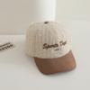 Gorra de Béisbol de Lana para Niños de Otoño e Invierno Moda Combinación de Colores Bonita Gorra de Smiley Sombrero Cortavientos para Exteriores Gorra de Niño