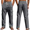 Pantalones de trabajo transpirables, finos, multibolsillos, holgados, informales, de pierna ancha, a la moda, para hombre transfronterizo estadounidense, 2025
