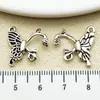 20 Pingentes de Borboleta Estéreo Cortados em Insetos de Prata Antiga Liga para Pulseira DIY Caseira Chave Acessórios de Joia