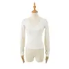 2607-26 Primavera Estilo Coreano Renda Ligeiramente Transparente Jacquard Tricô de Lã Camiseta de Manga Longa Jaqueta Fina