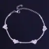 Popular moda temperamento simple femenino tobillera de corazón de melocotón diamantes de imitación lujo ligero de alta gama adornos de pie de amor