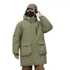 Abrigo largo de algodón hasta la rodilla, nuevo modelo de invierno, con capucha, estilo para pareja, marca de moda casual trendy, versátil, forrado de polar y engrosado