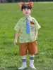 0515 Conjunto de Camisa de Verano de Manga Corta para Niños Atuendos para Actuación de Junio 5 2026 Niños y Niñas Estilo Academia Uniformes Escolares Uniformes de Jardín de Infancia