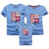 Ropa de verano de manga corta para suegros nueva familia de tres algodón fino ropa para niños ropa para enamorados venta al por mayor ropa de clase impresión generación de cabello
