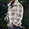 2023 Nueva Estación Independiente Transfronteriza Europea y Americana Otoño/Invierno Sudadera Casual de Franela con Felpa y Bolsillo con Botones