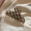 Pinza para el pelo de acrílico estilo coreano Ins, imitación de mezclilla, lunares rojos, pinza grande versátil de nicho, pinza de tiburón grande