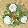 Nueva corona de velas de simulación de 20 cm, corona de rosas, decoración de mesa, accesorios para boda, decoración navideña, venta al por mayor de fábrica