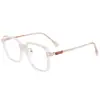 Armazones de Lentes con Graduación, Armazones Transparentes, Ultraligeros, Color Té Fresco, Luz Antiazul, Lentes de Graduación Lisos C