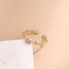 Anillo geométrico de acero inoxidable con diamantes de venta caliente transfronteriza, moda ins, acero de titanio, anillo ajustable abierto al por mayor