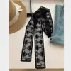 Bufanda Larga de Encaje Coreano de Seda Cinta Bufanda Pequeña Diadema Fina para Mujer de Primavera y Verano Bolso Atado Bufanda Pequeña Collar para Clavícula