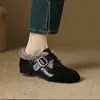 Zapatos Individuales Nuevos de Estilo Coreano Otoño/Invierno 2026 para Mujer con Terciopelo Extra Birkenstock Zapatos de Cuero Pequeños Retro Zapatos de Algodón Cálidos Zapatos Peludos