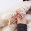 Lentes para Miopía para Mujer, Lentes de Cara Plana, Luz Anti-Azul, Espejos Planos de Alta Definición, Monturas Metálicas, Celebridad de Internet, Cara Grande, Aspecto Adelgazante, Moderno