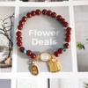Pulsera Lunar Gris Ojo de Gato Imitación para Mujer, Colgante de Campana Simple, Regalo de Cumpleaños para Mejor Amiga, Estilo Ins de Vidrio