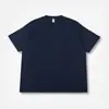 Camiseta de Manga Corta de Algodón Puro de Peso Pesado 320g, Cuello Redondo Holgado, Estilo Moderno para Hombre, Disponible en Blanco, Negro y Azul Marino