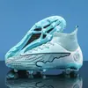 Zapatos de fútbol transfronterizos para hombres y mujeres, de caña alta con tacos largos AG, tacos TF, zapatos de entrenamiento para competición de fútbol en campus estudiantil, malla antideslizante