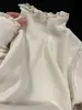 Camisa Base de Tricô com Renda Estilo Japonês Feminina Outono e Inverno Gola Meia-alta Renda Top Interno Suave e Macio Suéter de Tricô de Alta Qualidade