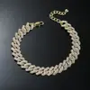 AliExpress venda quente corrente cubana criptografada de diamantes completos tornozeleira masculina hipster europeia e americana hip hop tornozeleira legal tornozeleira tornozeleira