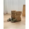 Primer Encuentro con las Sandalias Retro de Una Correa con Tacón Oculto, Nuevo Modelo 2026, Sandalias de Punta Abierta para Chica Audaz, Botines Cortos Fruncidos
