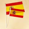 Bandeira da Espanha 14x21cm Bandeira de Mão Espanhola Bandeira de Poliéster da Espanha com Haste Bandeira do Dia Nacional da Copa do Mundo