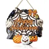 Decoraciones de Puerta de Halloween Transfronterizas, Coronas de Halloween, Letreros Lindos de Fantasma y Calabaza, Letreros de Bienvenida, Decoraciones de Madera para el Hogar
