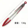 Pinzas para Alimentos de Silicona Transfronterizas, Pinzas para Barbacoa de Acero Inoxidable Resistentes a Altas Temperaturas de 7 Pulgadas 9 Pulgadas 12 Pulgadas, Pinzas para Pan Frito