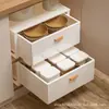Cesta para Gaveta de Armário Rack de Armazenamento Deslizante Caixa de Armazenamento para Tigelas e Pratos de Condimentos Tipo Gaveta Rack Laminado para Armário Inferior de Cozinha
