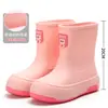 Botas de Lluvia Cortas Lindas Estilo Japonés para Mujer, Botas de Goma Antideslizantes para Exteriores, Zapatos de Agua de Suela Gruesa con Forro Polar, Botas de Lluvia Cortas Nuevas