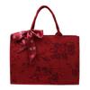 Bolsa Vermelha de Casamento Transfronteiriça Bolsa de Grande Capacidade para Mulheres 2025 Nova Textura Bolsa de Ombro para o Dia a Dia Bolsa Tote para Casamento
