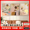 Temu transfronterizo más vendido pintura decorativa moderna para sala de estar figura abstracta pintura sobre lienzo para comedor fondo de dormitorio núcleo de pintura HD