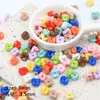 Contas Acrílicas Coloridas Florais Irregulares com Furo Reto Acessórios para Corrente de Celular Chaveiro DIY