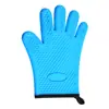 Novas Luvas Espessas de Silicone e Algodão com Borda para Cinco Dedos para Cozinha, Assar, Micro-ondas e Isolamento Térmico