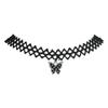 Collar de Encaje Hueco Simple Estilo Coreano con Colgante de Gota de Aceite y Lazo Cadena para Clavícula Distintiva de Nicho para Mujer Joyería