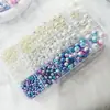 Paquete de Materiales DIY Hechos a Mano de ABS Pintado Imitación Perla Accesorios para Pulsera Casera Pasador de Cabello Caja de Cuentas Sueltas