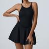 Vestido Esportivo Transfronteiriço com Bojo Costas Bonitas Feminino Peça Única Secagem Rápida Saia de Tênis Anti-reflexo Roupa de Yoga Sexy