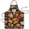 Delantal de poliéster con estampado de pizza y hamburguesas, ideal para barbacoas domésticas y venta caliente de comercio electrónico transfronterizo.