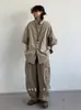 Camisa de Manga Curta Estilo Japonês Harajuku para Trabalho, Unissex, Estilo Solto e Casual, Camisa Estilosa, Peça de Sobreposição Versátil, Tendência