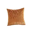 Fabricante de Fundas de Almohada de Terciopelo Estilo Americano con Terciopelo Cortado Tridimensional y Diseño de Hoja de Color Sólido, Fundas de Cojín de Exportación Más Vendidas, Venta al por Mayor de Fábrica