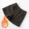 Shorts Casuales de Pana Tío Rábano para Mujer, Otoño e Invierno, Cintura Elástica, Corte Holgado, Adelgazante, Ropa Exterior, Pierna Ancha, Pantalones Forrados de Polar, Pantalones de Bota