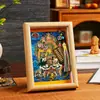 25 Años Nuevo Marco de Fotos Thangka Impreso de Alta Definición Mesa Hecho a Mano Núcleo de Pintura Dorada y Plateada Adornos del Dios de la Riqueza y Bodhisattva
