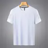 Camiseta de Manga Corta de Seda Helada para Hombre de Verano Camiseta Holgada de Cuello Redondo de Manga Media para Hombre Talla Grande Simple Versátil de Secado Rápido