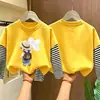 Camiseta de manga larga a rayas para niña, nueva y elegante camiseta básica infantil para primavera y otoño 2026, top de algodón puro para niña pequeña, estilo ins