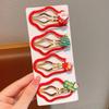 Adorno Navideño para la Cabeza de Niños Horquilla Nube Hueca Serie Roja para Niña Horquilla Estrella Accesorios Festivos para el Cabello de Niña