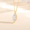 Colgante de Plata de Ley S925 con Diamante Marquise para Mujer, Collar de Circonita Brillante con Forma de Arroz, Estilo Minimalista Exquisito, Joyería de Plata Elegante y Versátil