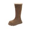 Botas de Nieve de Suela Gruesa para Mujer 2025 Nuevas de Invierno Forradas de Felpa Engrosadas Cálidas Botas de Tacón Alto Caña Alta Pequeña Botas de Algodón