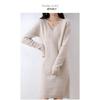 25 Vestido Nuevo de Otoño e Invierno de Lana Imitación Suelto de Largo Medio Grueso Tejido Diseño de Falda Tejida Falda Básica