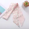 Novo Lenço de Seda Longo Estilo Coreano Primavera e Verão com Estampa de Frutas Cinto para Cabelo Gravata Longa Feminina Cinto de Seda Pequeno para Cabelo Feminino