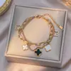 Pulseira Cruzada Europeia e Americana de Aço Titânio Nova, Não Desbota, para Mulheres, Fashion, Versátil, de Alto Padrão, Pulseira de Luxo Leve, Não Desbota